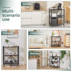 5-Tier Foldable Storage Shelf with Wheels 31x71x158cm - Complete Storage Solutions