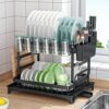2-Tier Dish Drying Rack with Drainage Tray - Complete Storage Solutions