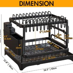 2-Tier Dish Drying Rack with Drainage Tray - Complete Storage Solutions