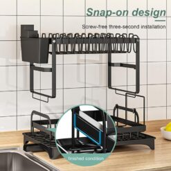 2-Tier Dish Drying Rack with Drainage Tray - Complete Storage Solutions