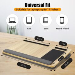 Oversized Portable Lap Desk with Cushion - Complete Storage Solutions