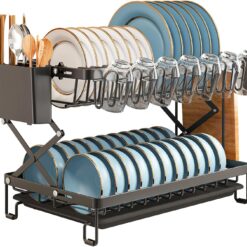 2-Tier Dish Drying Rack with Drainage Tray
