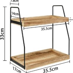 Alternative view of 2-Tier Wooden Coffee Station 35.5x17x33cm
