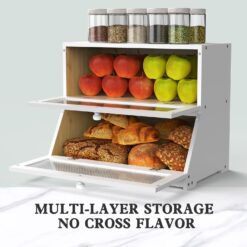 Double Layer Bamboo Bread Box - Complete Storage Solutions
