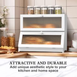 Double Layer Bamboo Bread Box - Complete Storage Solutions