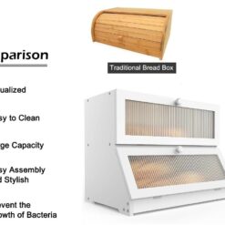 Double Layer Bamboo Bread Box - Complete Storage Solutions