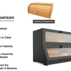 Double Layer Bamboo Bread Box - Complete Storage Solutions