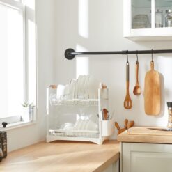 2-Tier Large Dish Drying Rack with Drainboard - Complete Storage Solutions