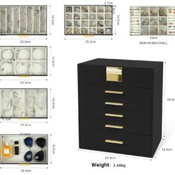 6-Layer Large Jewelry Organizer Box - Complete Storage Solutions