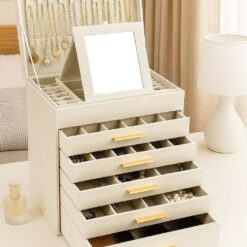 6-Layer Large Jewelry Organizer Box - Complete Storage Solutions