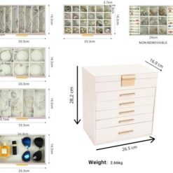 6-Layer Large Jewelry Organizer Box - Complete Storage Solutions