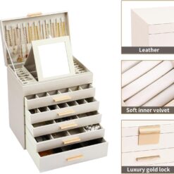 6-Layer Large Jewelry Organizer Box - Complete Storage Solutions