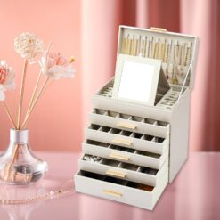 6-Layer Large Jewelry Organizer Box - Complete Storage Solutions