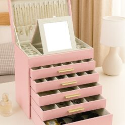 6-Layer Large Jewelry Organizer Box - Complete Storage Solutions