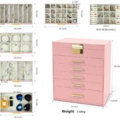 6-Layer Large Jewelry Organizer Box - Complete Storage Solutions