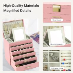 6-Layer Large Jewelry Organizer Box - Complete Storage Solutions