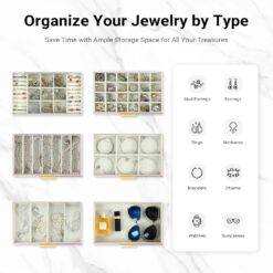 6-Layer Large Jewelry Organizer Box - Complete Storage Solutions