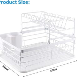 Alternative view of 2-Tier Dish Drying Rack 43x32x27cm