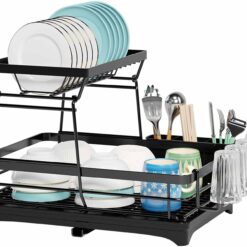 2-Tier Dish Drying Rack 43.5x33.5x30cm