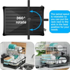 Alternative view of 2-Tier Dish Drying Rack 43.5x33.5x30cm