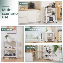 5-Tier Foldable Storage Shelf with Wheels 31x71x158cm - Complete Storage Solutions