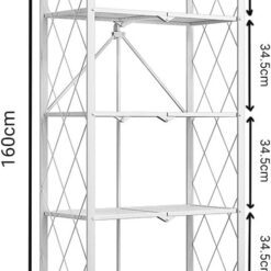 5-Tier Foldable Storage Shelf with Wheels 31x71x158cm - Complete Storage Solutions