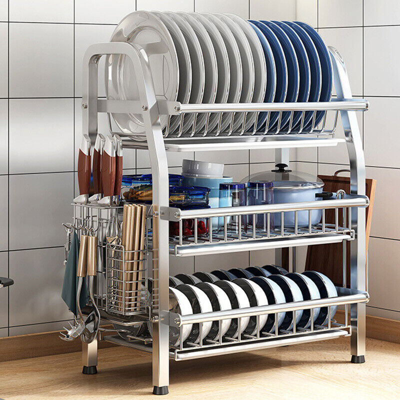 Alternative view of 3 Tier Dish Drying Rack 56x25x63cm
