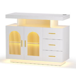 Buffet Sideboard Cabinet 100x40x80cm - White