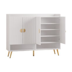 5 Tier Shoe Rack Cabinet 120x36x96.5cm - White - Complete Storage Solutions