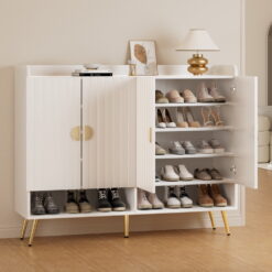 5 Tier Shoe Rack Cabinet 120x36x96.5cm - White