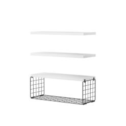 3 Piece Floating Wall Shelf Set - White