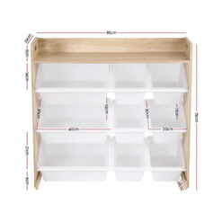 Alternative view of 9 Bin Kids Wooden Toy Box