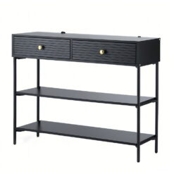 3 Tier Console Table 100x30x80cm - Black