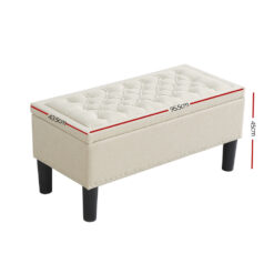 Alternative view of Storage Ottoman 95.5x43.5x45cm - Taupe