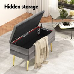 Storage Ottoman 80x36x42cm - Grey - Complete Storage Solutions