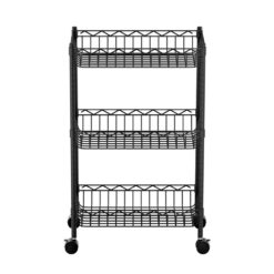 3-Tier Adjustable Storage Rack With Wheels 45x25x70cm