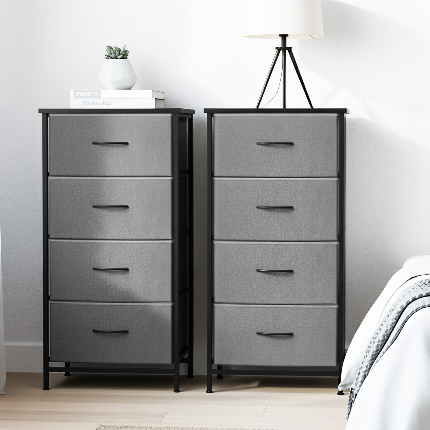 2 Piece 4 Drawer Tallboy Set 47x30x94cm