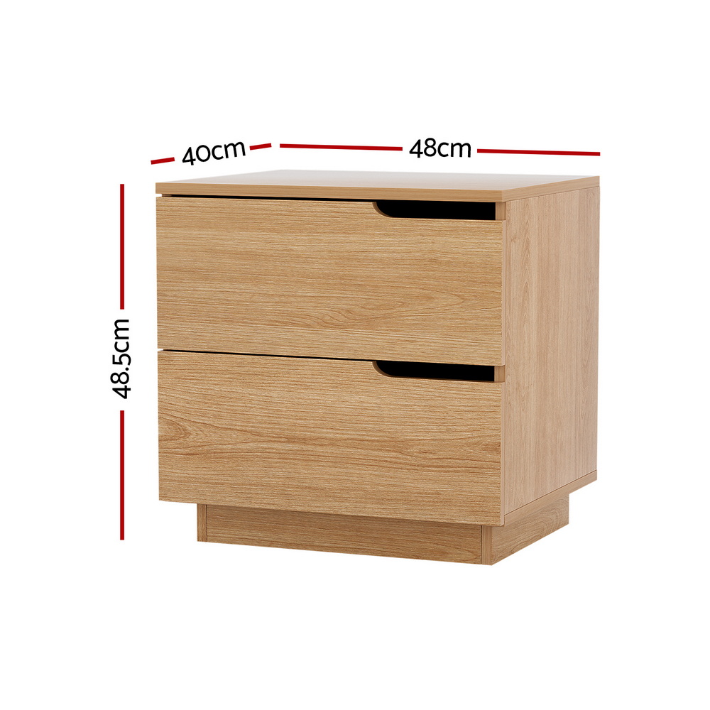 Alternative view of 2 Drawer Bedside Table 48x40x48.5cm