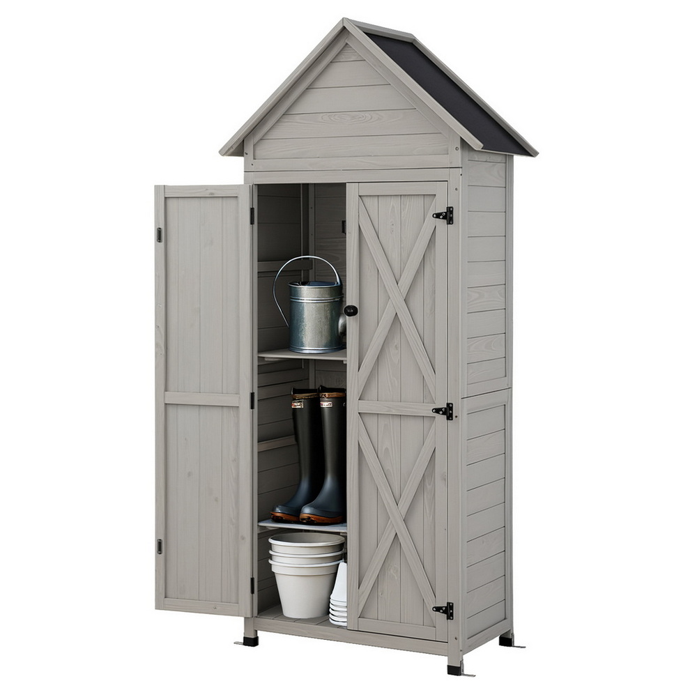 Alternative view of Outdoor Storage Cabinet 69x39x182cm - Grey