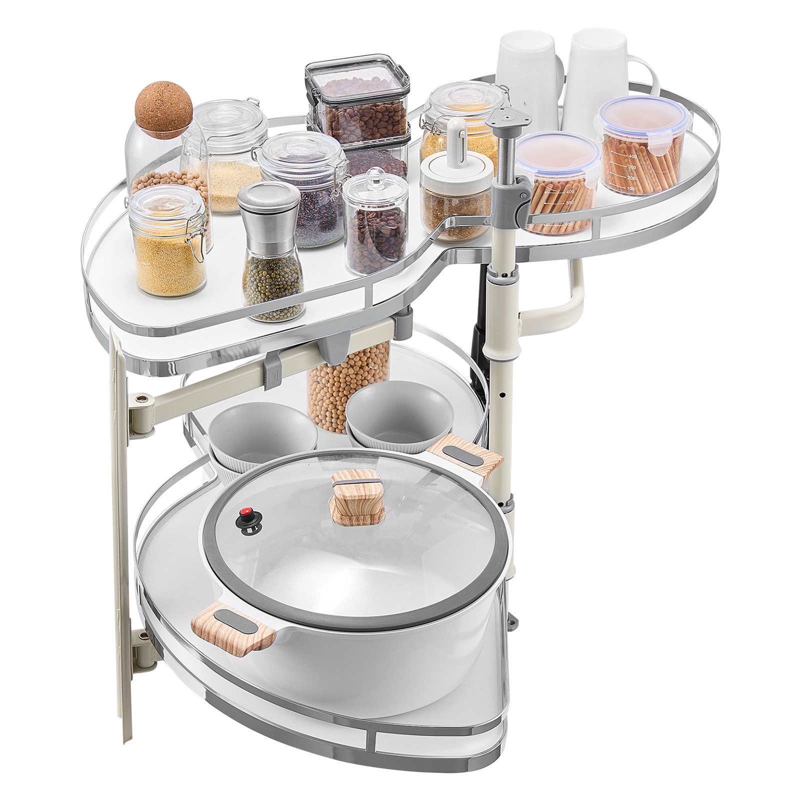 2 Tier Swing Left Pull Out Pantry Organiser