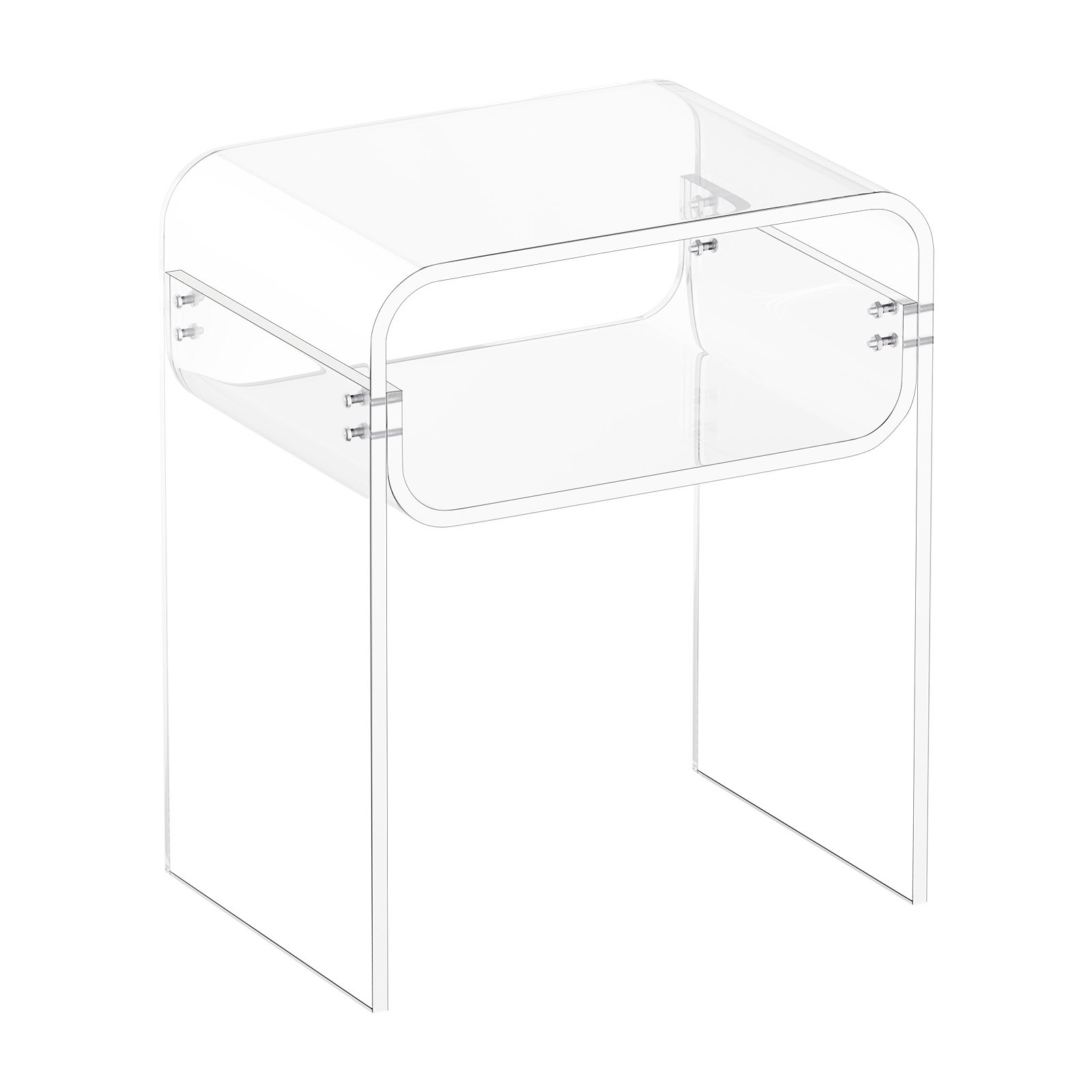 2 Tier Acrylic Side Table 40x30x50cm
