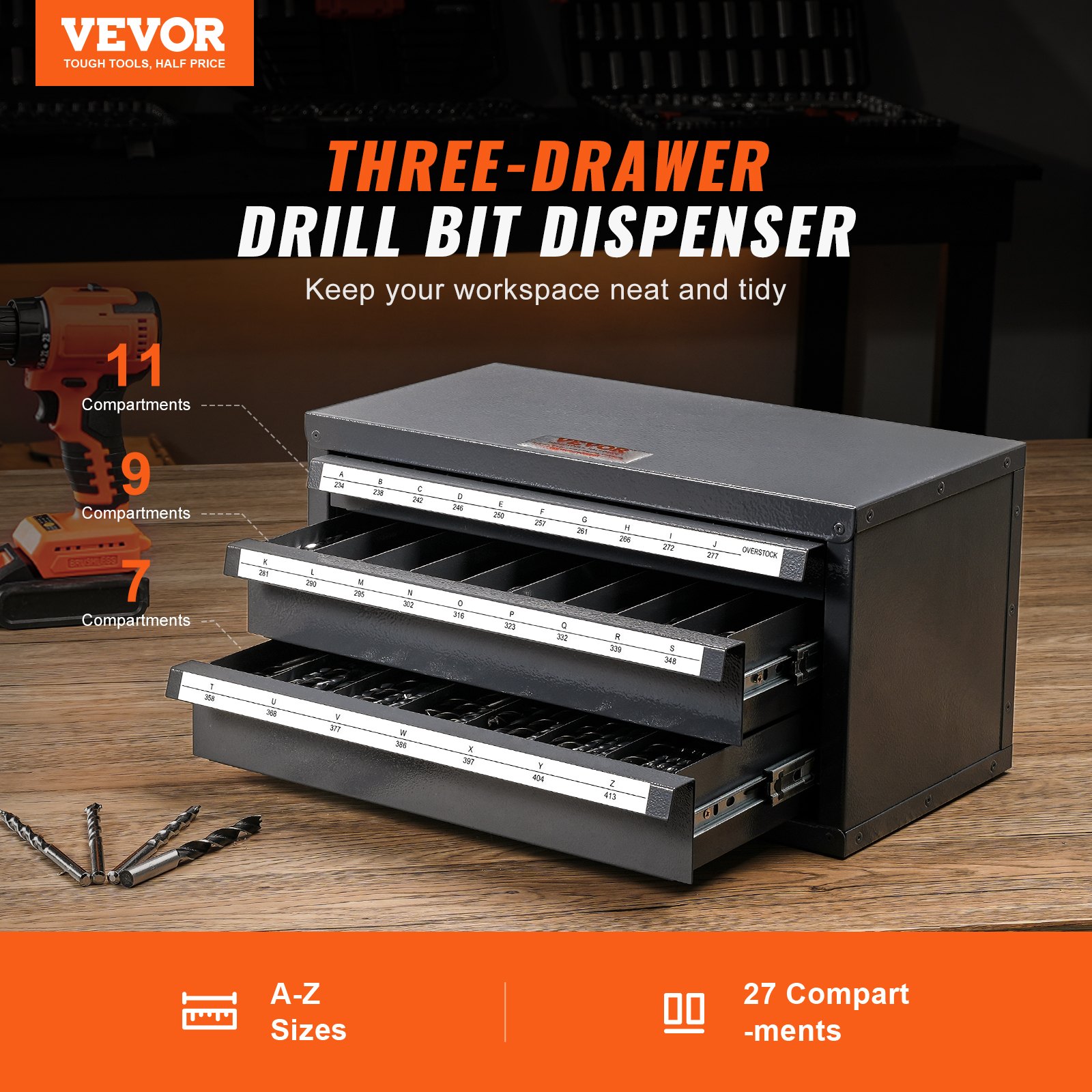 Alternative view of Drill Bit Dispenser Cabinet 37.5x20x20cm