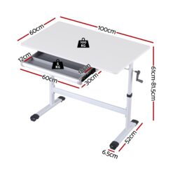 Alternative view of Adjustable Standing Desk 100x60x81.5cm - White