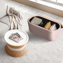 Coffee Table Storage Ottoman 90x45x47.5cm - Pink - Complete Storage Solutions