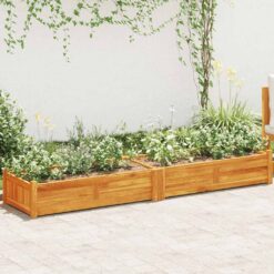 Acacia Wood Garden Raised Bed 200x50x25cm - Brown