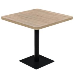 Alternative view of Steel Bistro Table and Square Colour 80x80x75cm - Oak
