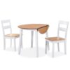 3 Piece Dining Set and Rubberwood 40.5x47.5x95.5cm - White - Complete Storage Solutions