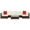 7 Piece Poly Rattan Garden Lounge Set with Cushions - Complete Storage Solutions