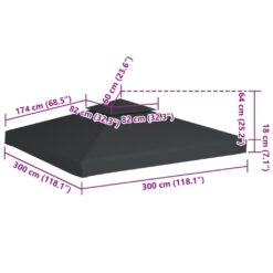 2-Tier Gazebo Top Cover 3x3m - Complete Storage Solutions
