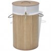 Bamboo Laundry Bin Round 35x35x60cm - Complete Storage Solutions